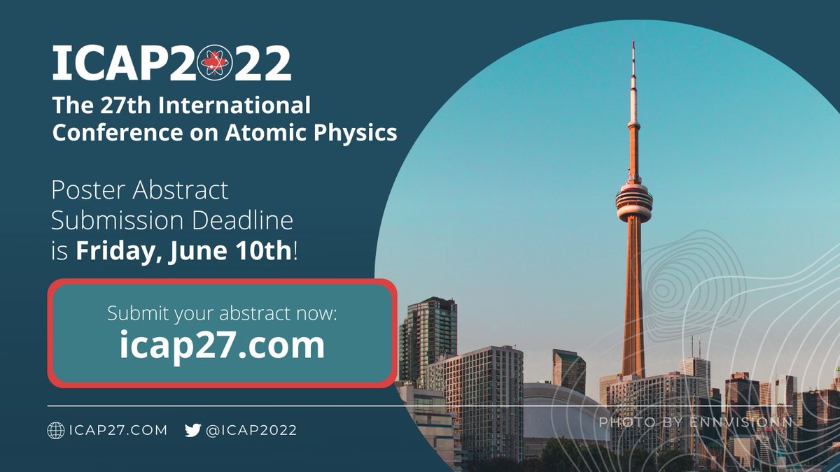 uoftphysics's tweet image. Present your work at one of the largest atomic physics conferences in the world! 

For more info &amp;amp; the submission link head to:
conference.physics.utoronto.ca/event/1//
#ICAP2022