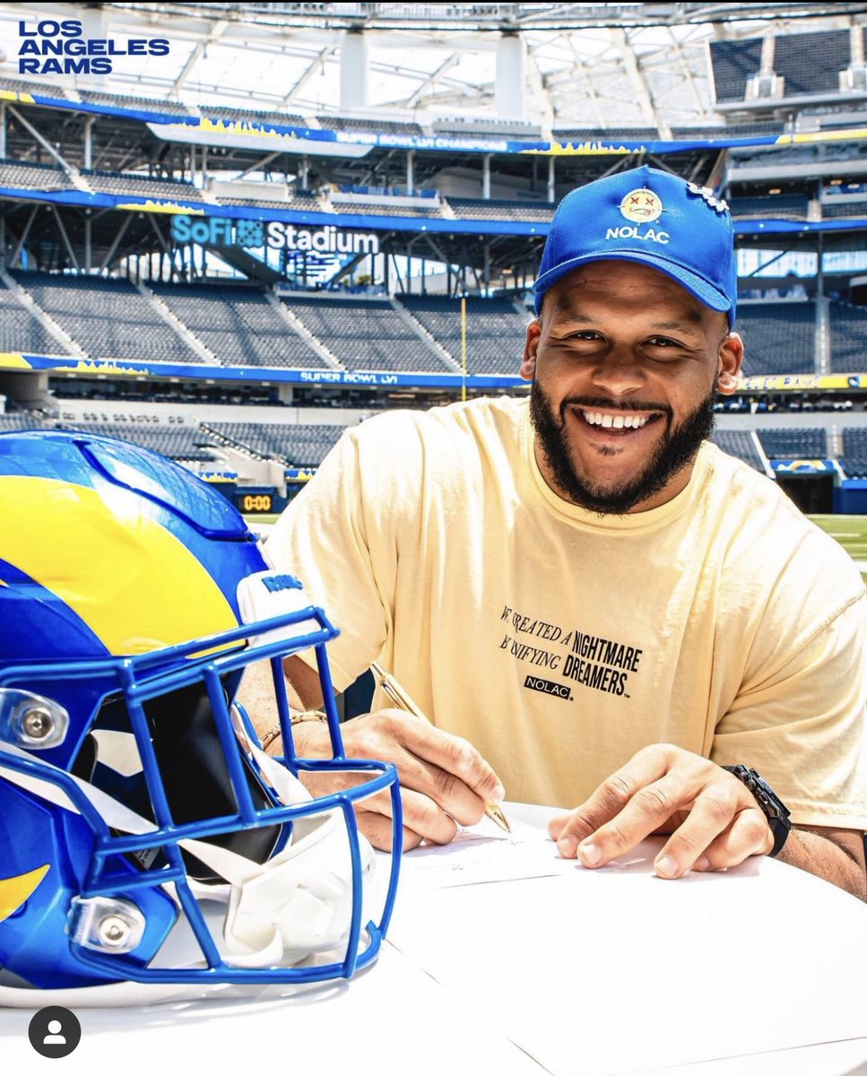 NOLACnation's tweet photo. 🤝💙🫡🐐
@AaronDonald97 
@RamsNFL 

Whole lot to smile about ❌❌ https://t.co/LTP0hGuPfF