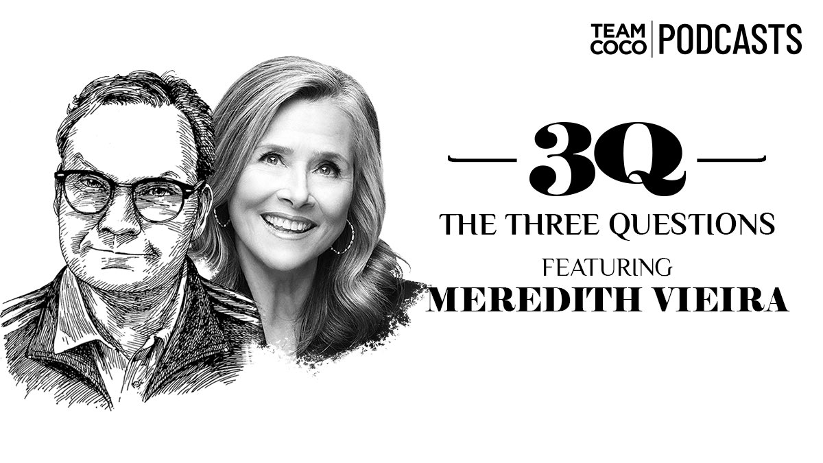 Today on #ThreeQuestions @meredithvieira joins @AndyRichter to talk about deciding to take a class in broadcast journalism, getting the Today Show, jumping from the news to game shows, and more! Listen: listen.teamcoco.com/meredith