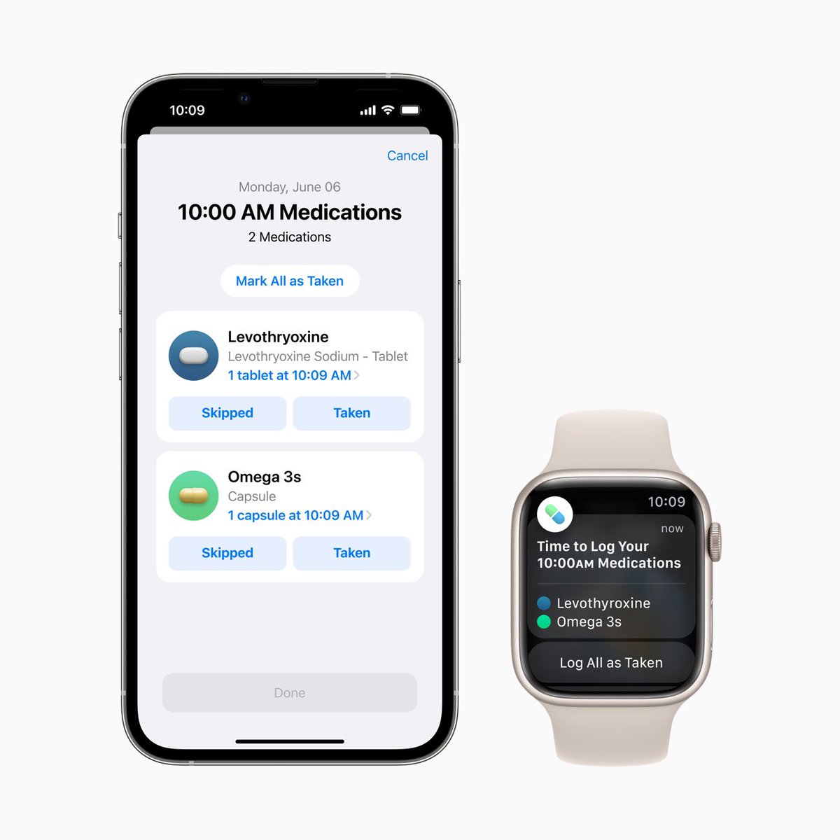 So excited about our new Medications feature in iOS 16 and watchOS 9! Create a medications list, set up reminders, and receive critical interaction alerts. It’s even easier when you use the Health Records feature to connect to your health system to download your current med list!