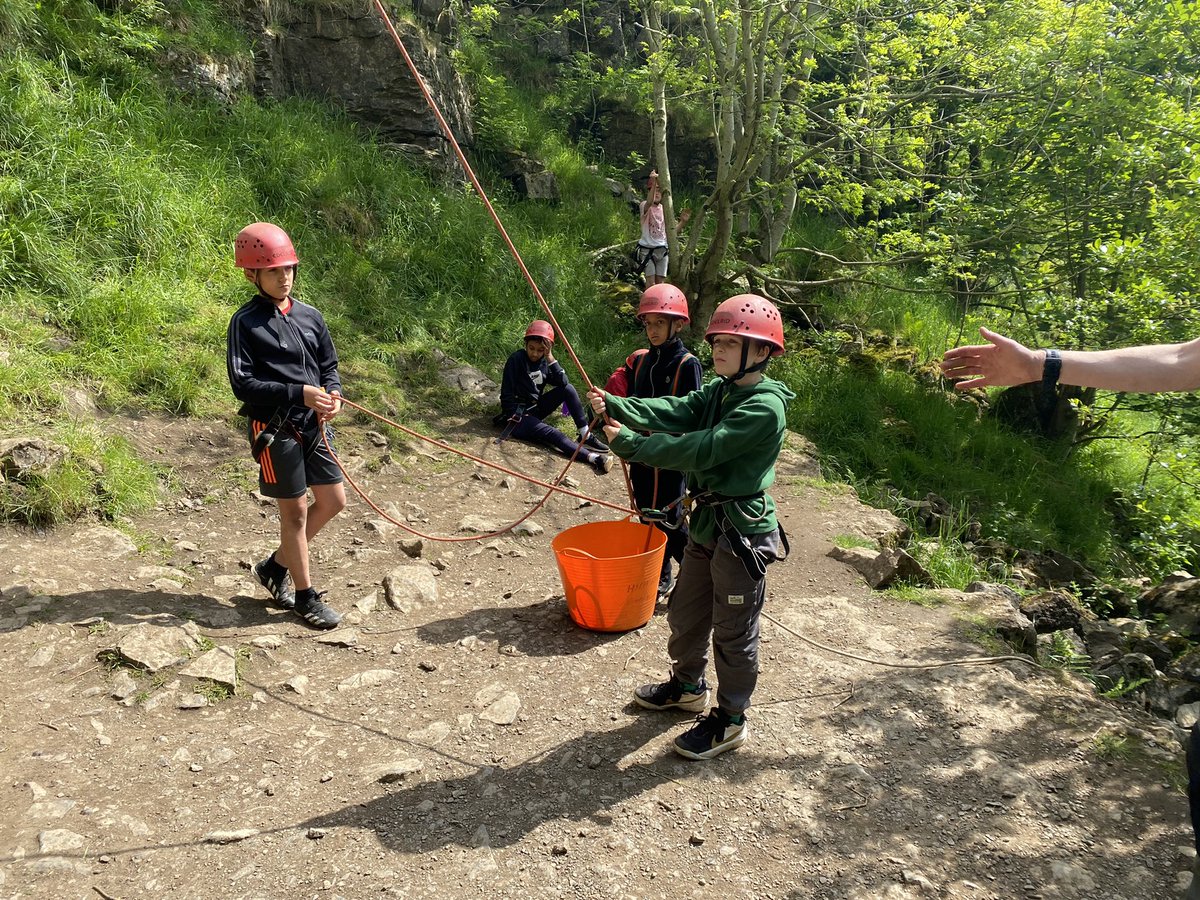 Group 1 have had a brilliant day doing crate stacking, archery and rock climbing!