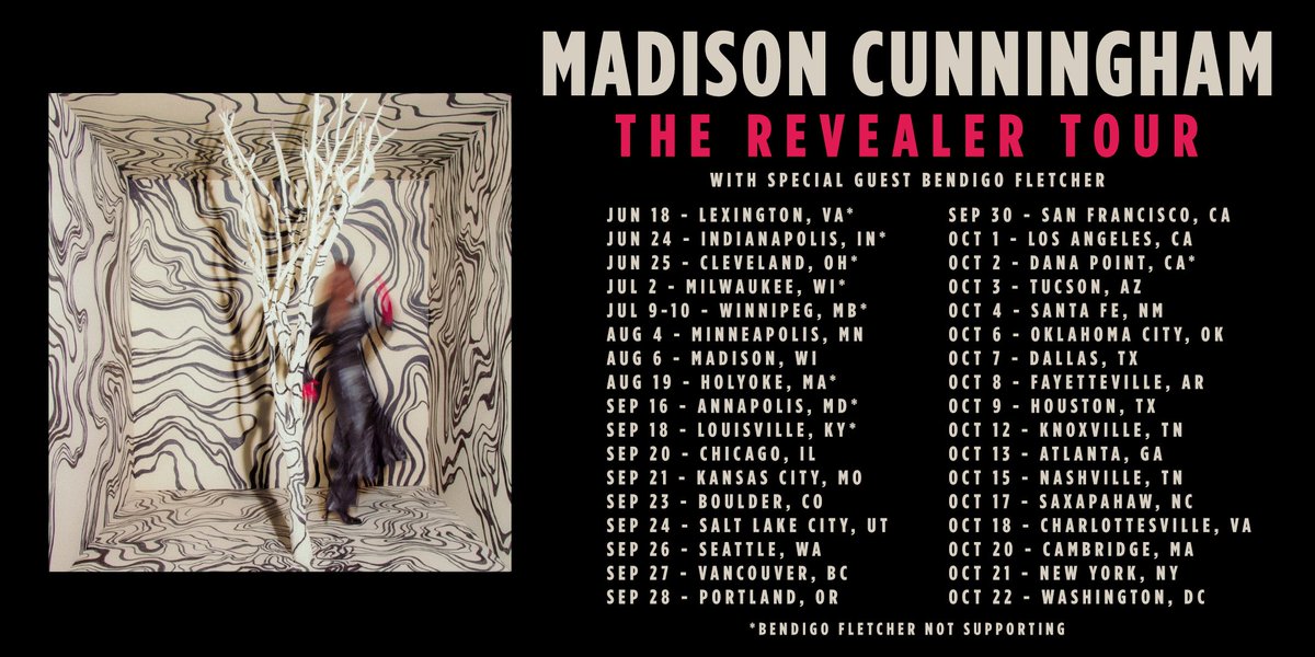 THE REVEALER TOUR is coming for you. Pre-sale starts tomorrow June 8 at 10am local time. Sign up for pre-sale code here: madisoncunningham.com/tour
General on-sale is this Fri June 10 at 10am local.