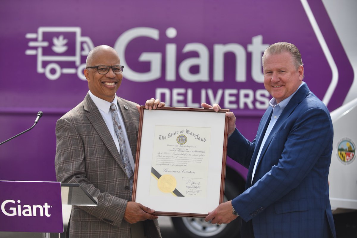 This morning, I got behind the wheel of the new @GiantFood electric step-van vehicle. With help from @MDEnergy's Clean Fuels Incentive Program, Giant will deploy two of these electric vehicles to make daily deliveries to customers throughout Maryland. #sustainability