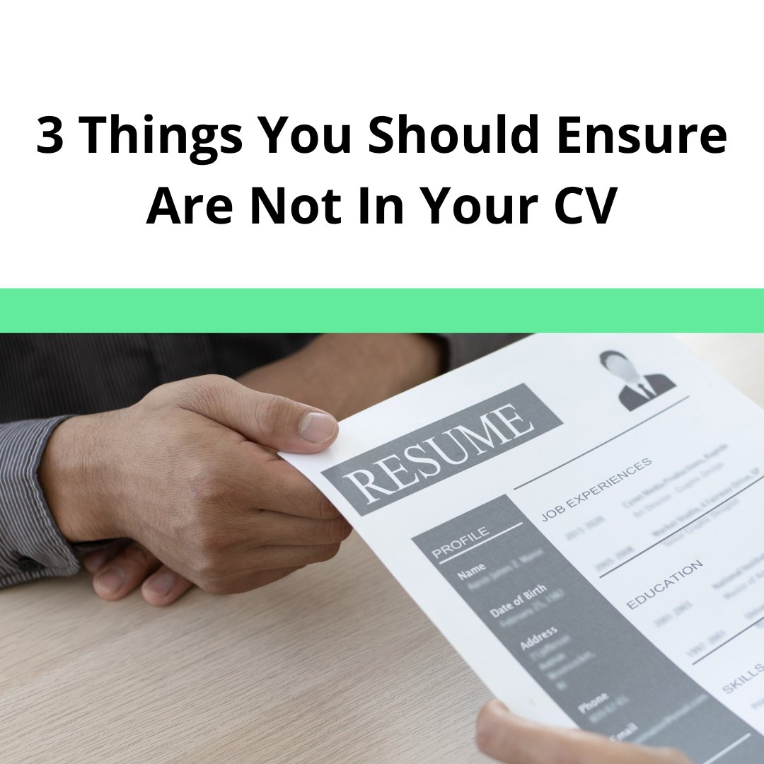 GraduatesFirst's tweet image. 3 Things You Should Ensure Are Not In Your CV:
1. Your Picture
2. Listing all your experiences
3. Errors

#cv #thingstoavoid