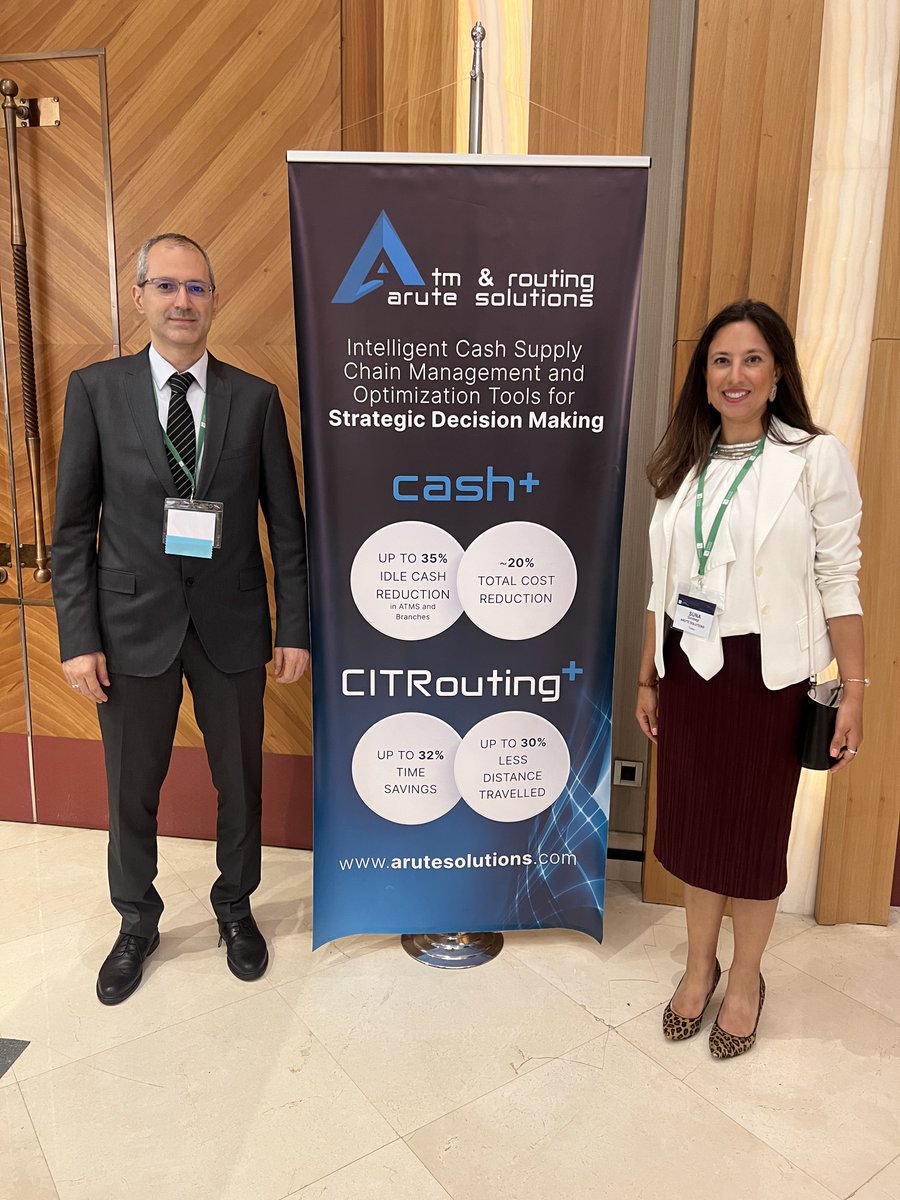 AruteSolutions's tweet image. Arute Solutions is proud of being the Gold Sponsor of the ICCOS EMEA, Cash Cycle Seminar.
#bank #cashmanagement #dynamicoptimization #routingoptimization #cashoptimization