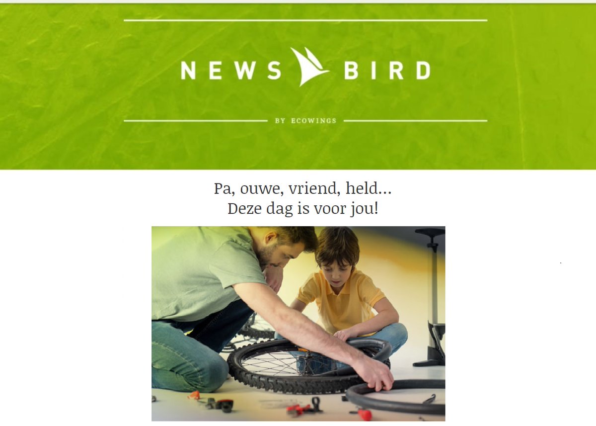 Heb je nog een vaderdagkado nodig? Deze week een mooie aanbieding in de Ecowings Newsbird! bit.ly/3QiryPJ
#vaderdagactie #vaderdagkado
