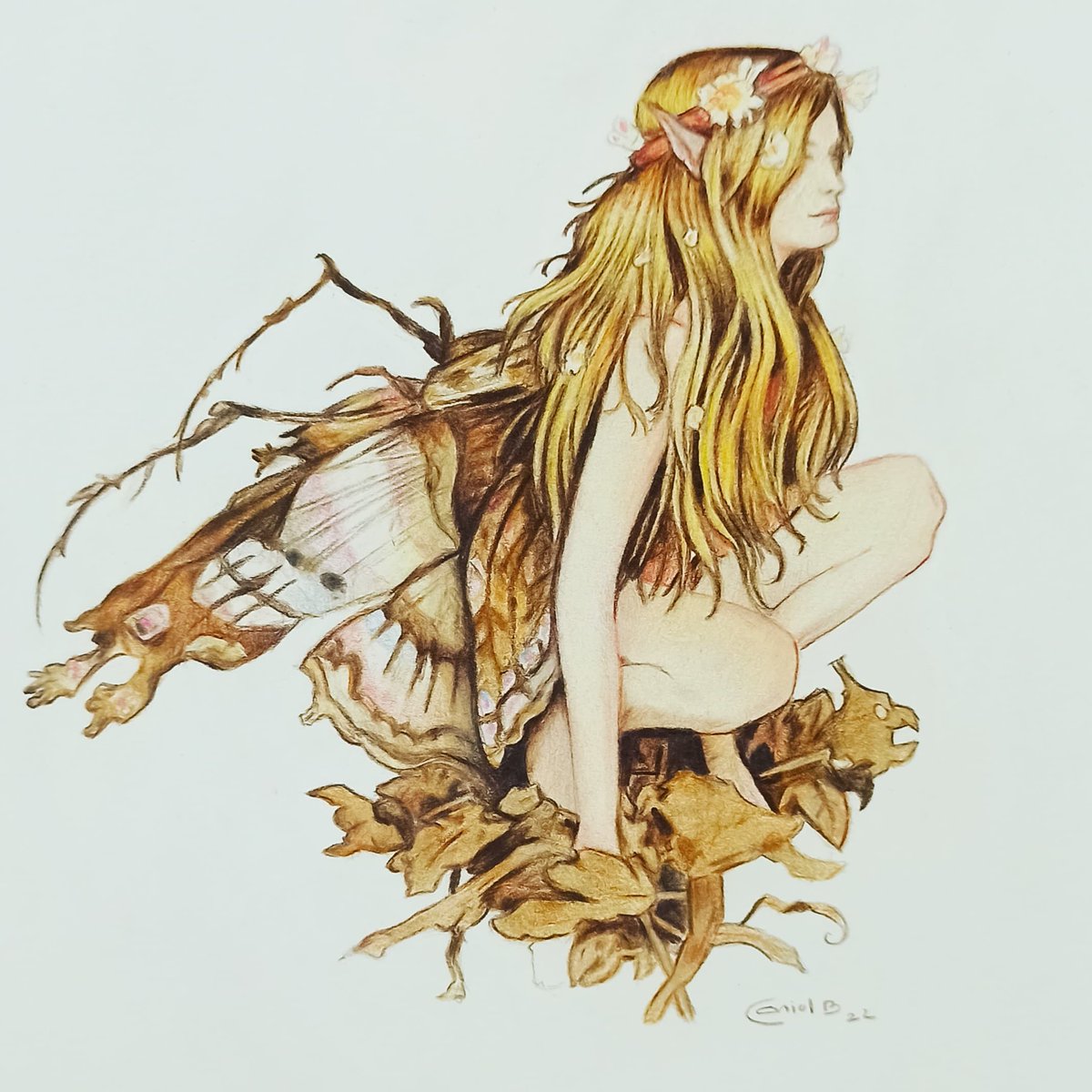 Fairy (pencill color) #Fairy  #Pencildrawing #pencilcolor <a href="/FaberCastell/">Faber-Castell</a>