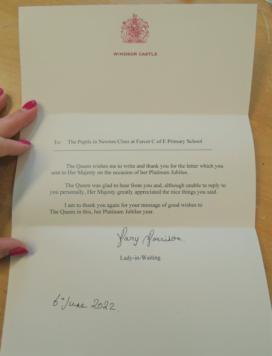 Newton Class were extremely excited today as they received a reply to their letter on behalf of Queen Elizabeth!