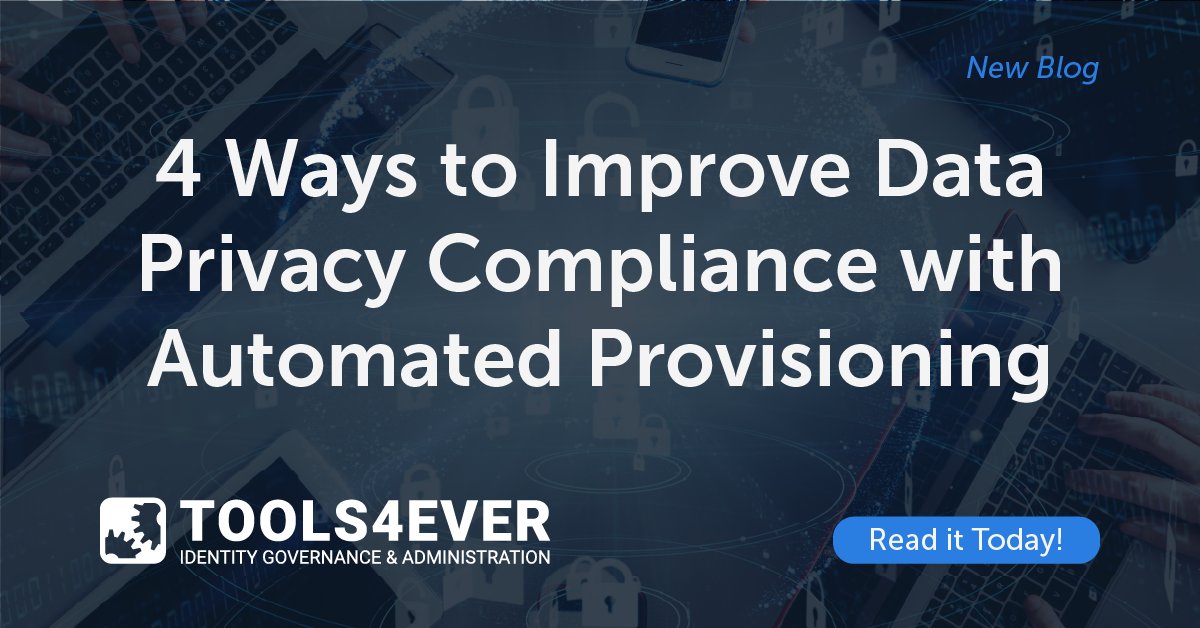 Tools4ever's tweet image. Data privacy compliance penalties can be high if your organization is found to be negligent when it comes to account security. Learn 4 ways that automating account provisioning can improve data privacy compliance.
#Compliance #AccountProvisioning

bit.ly/3MpPk9j