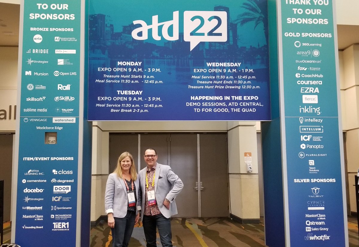 We had a blast at #ATD22 this year!Honoured to present at the largest L&amp;D conference in the world alongside Jennifer McRae from <a href="/scotiabank/">Scotiabank</a> 🙌 We had 80+ attendees at our sessions - talk about a packed house!