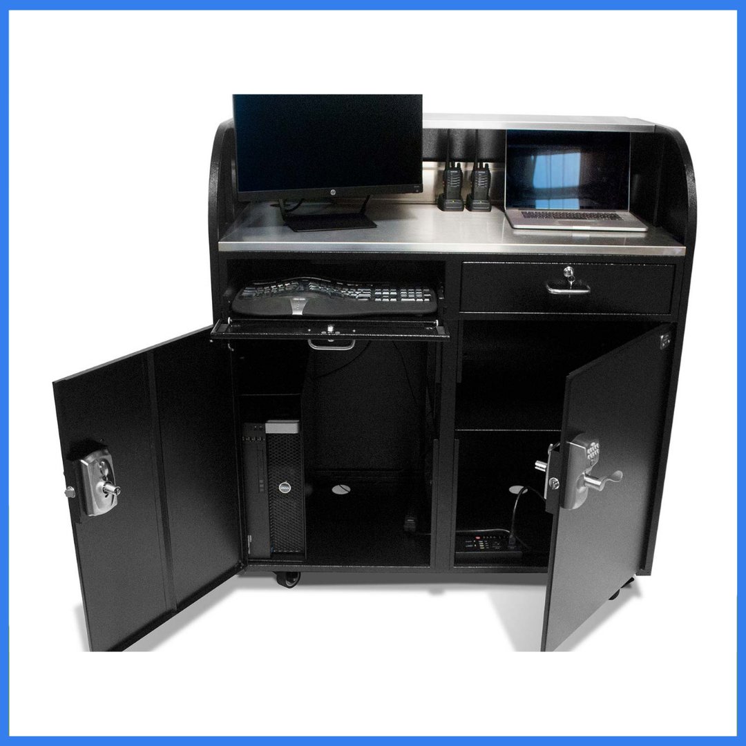 The Portable Professional Security Desk is designed to support your front desk security, no matter how high to low tech. Check out our two part blog on  Small Ways to Boost Security With Big Data.
ow.ly/hbMk50JqN0i 
…
#furniturefixuresequipment #TheSecurityStation🛡️