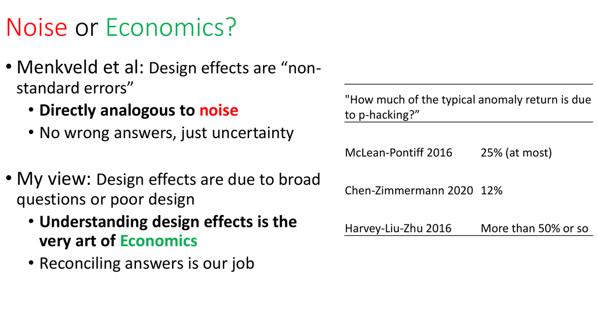 achenfinance's tweet photo. Conrad et al explain that different efficiency tests embody different economics.  I think this is what is capture by the dispersion in #fincap's answers.  It's not noise.  It's the very thing economists aim to understand. https://t.co/ydX5L9FceT