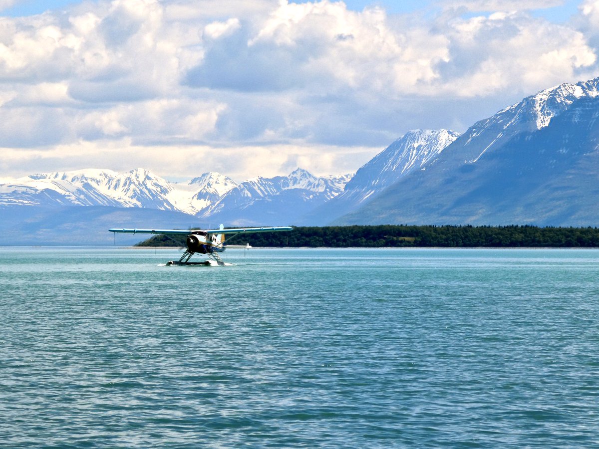 KatmaiNPS's tweet photo. What makes Naknek Lake in Katmai so blue? Glacial silt deposits, aka rock flour! As glaciers erode the ground, the silt transfers into the waters, absorbing longer wavelengths and reflecting back colors like blue and green.

NPS Photo/N. Boak https://t.co/dharMJE9Ja