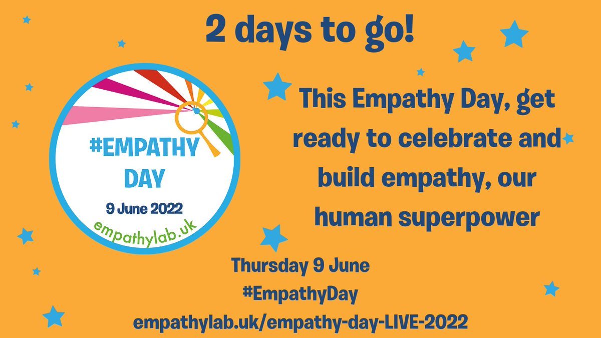 So nearly here! Empathy Day 2022... @EmpathyLabUK @MirandaMcK @CRESS_research @CressidaCowell @MichaelRosenYes @FansofJWilson #EmpathySuperpowerChallenge