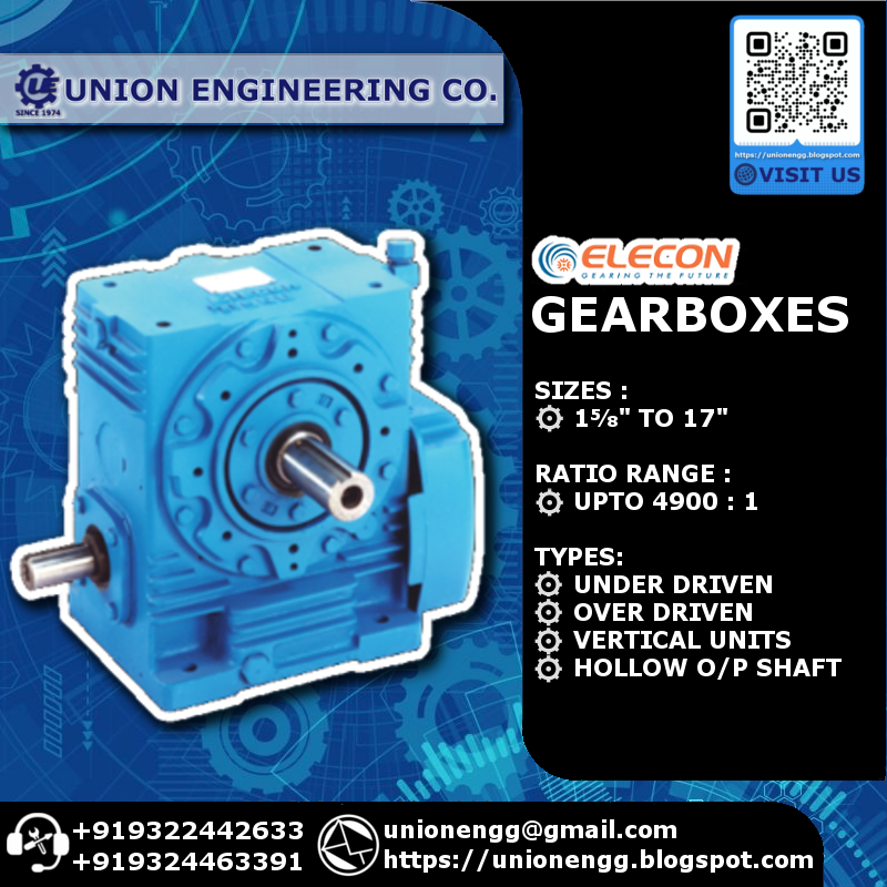 <a href="/unionengg/">Union Engineering Co</a>  offers #Elecon #Worm #Gearboxes that provide high torque with low speed gear ratio. 

Being simple &amp; compact in design, these gears can achieve higher #gear ratio than helical gears. These worm reduction gears having screw type qualities are similar to helical gears.