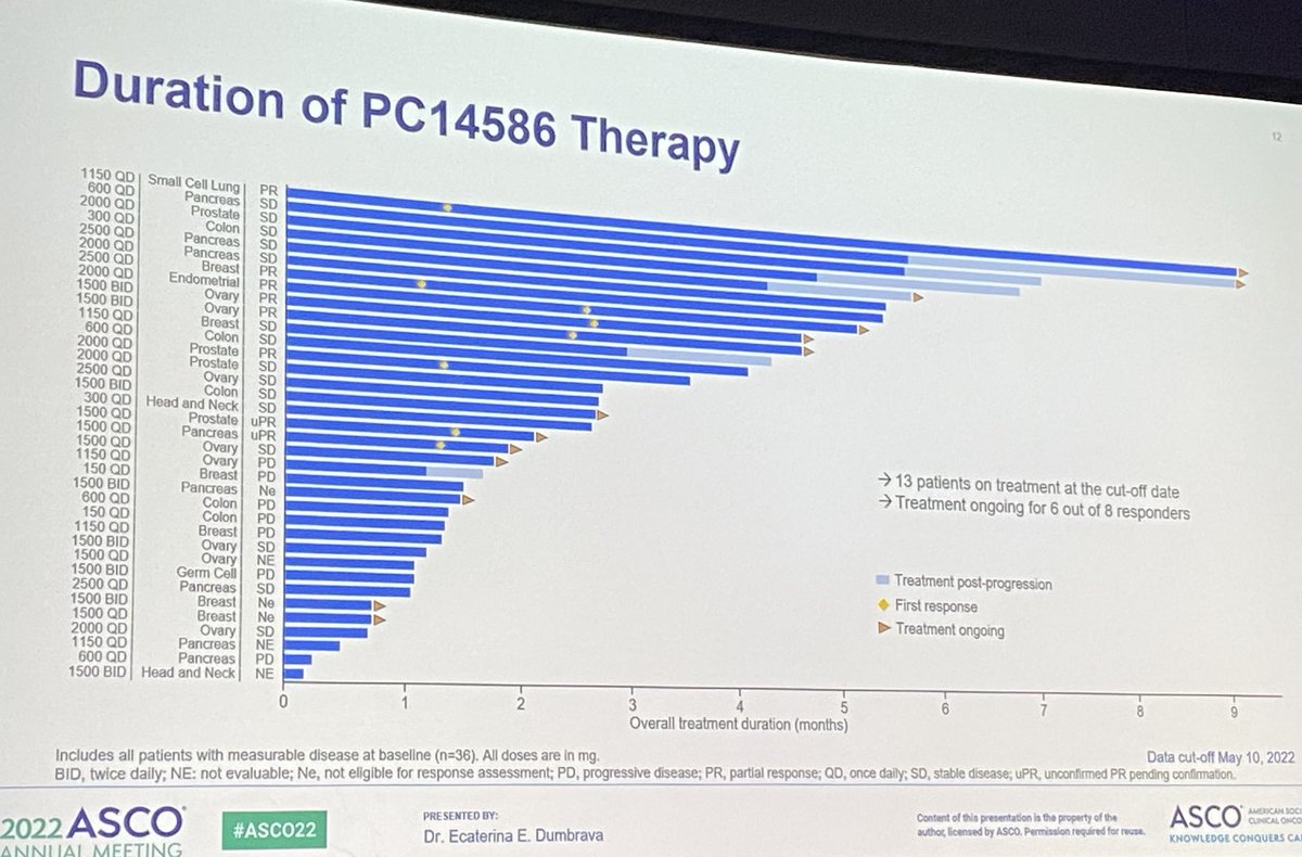 drcmassard's tweet photo. Targeting the undruggable after Kras: FIH TP53 Y220C mutation drug. Nice preliminary activity and huge effort to find a drug for patients ⁦@cathy_ileana_md⁩ ⁦@MDAndersonNews⁩ https://t.co/HVbS64Q4p4