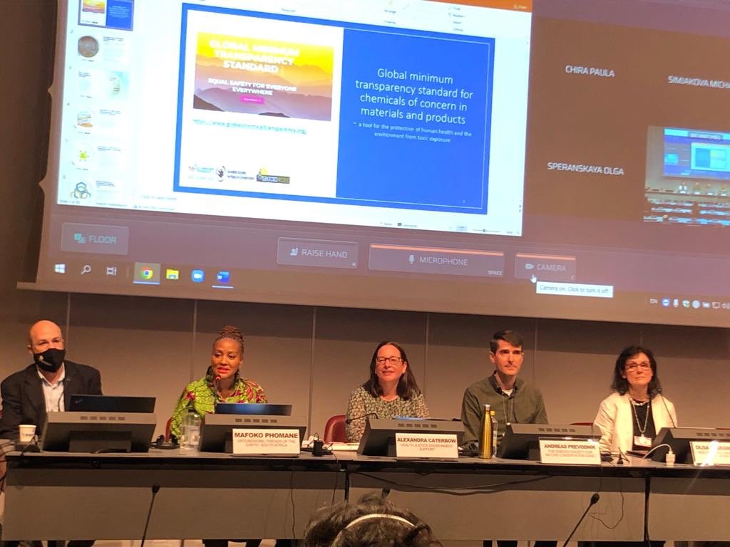 Side event at @brsmeas COPs: A Global minimum transparency standard for hazardous chemicals in materials and products is a step towards better implementation of @brsmeas @minamataMEA conventions, non-toxic #circulareconomy #PlasticTreaty @HEJ_Support @ssnc_global @groundWorkSA