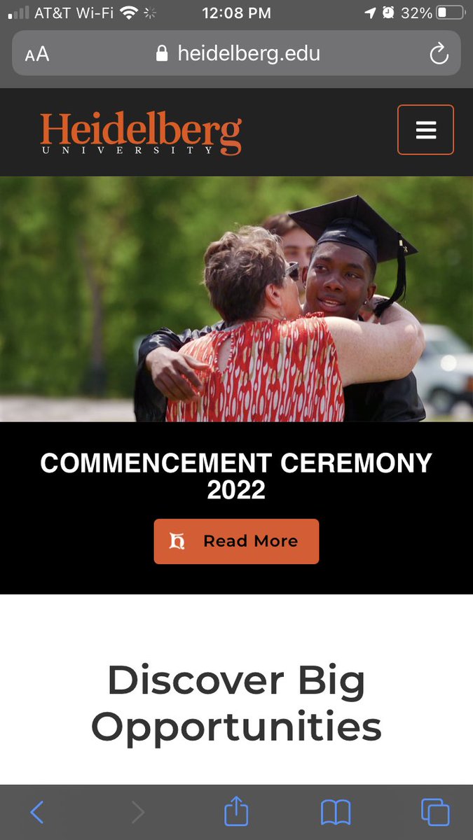 Take a quick stop on the @HeidelbergU homepage. bergwrestling ‘s Dwight Parker will be there to greet you with a smile