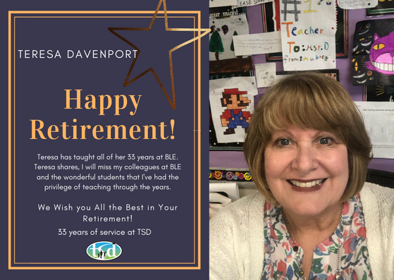 TumwaterSDNews's tweet photo. STOP SCROLLING  
It's time to take a moment to wish one of our 2022 retirees well.
TSD has been fortunate to have Teresa Davenport teach at Black Lake Elementary School for 31 years. 
Let's send her off with some well-wishes in the comments below.
@blacklakeelementarypto https://t.co/18BUMXV7dW