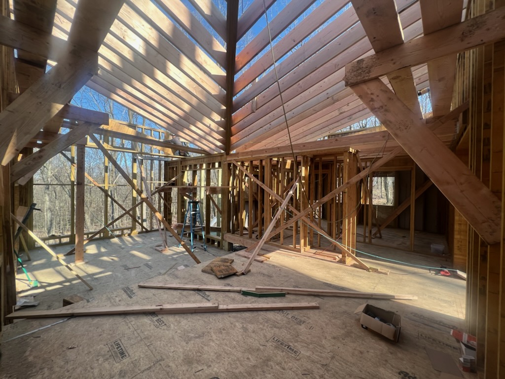 ScalarArch's tweet image. Calhoun - Structure: Sustainable Wood Materials. Laminated Veneer Lumber for studs and valley roof beams, fir roof and floor rafters.
#architecture #sustainable #scalararchitecture #retreat #floatingarchitecture #forestarchitcture #residentialarchitecture #constructionsite #WIP