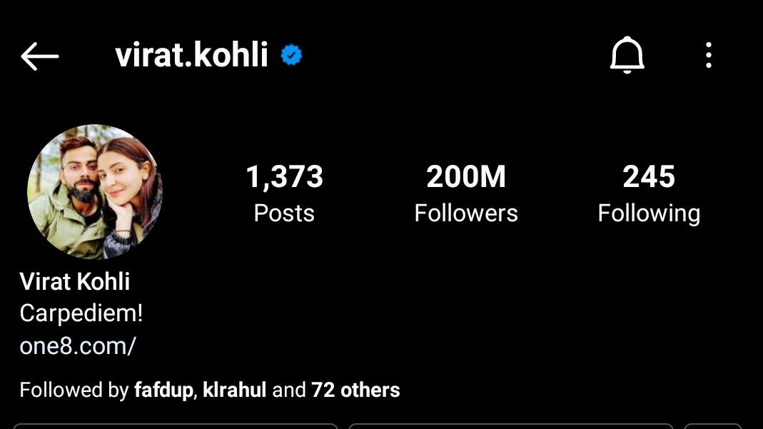 Gujrat_titans_'s tweet photo. Congratulations @imVkohli for 200 Millions Followers on Instagram . 
#ViratKohli𓃵 https://t.co/Yji7NR1OhZ