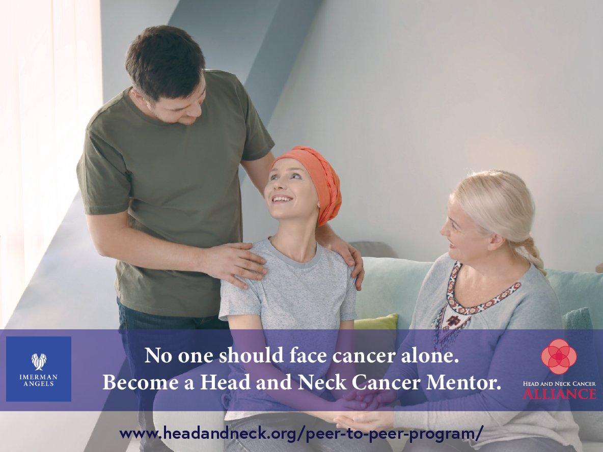 We are currently seeking more head and neck cancer caregiver volunteers to become a Mentor Angel through the HNCA peer-to-peer program, in partnership with <a href="/ImermanAngels/">ImermanAngels</a>.
Learn more and sign up to be a mentor today >> bit.ly/32Nerz9