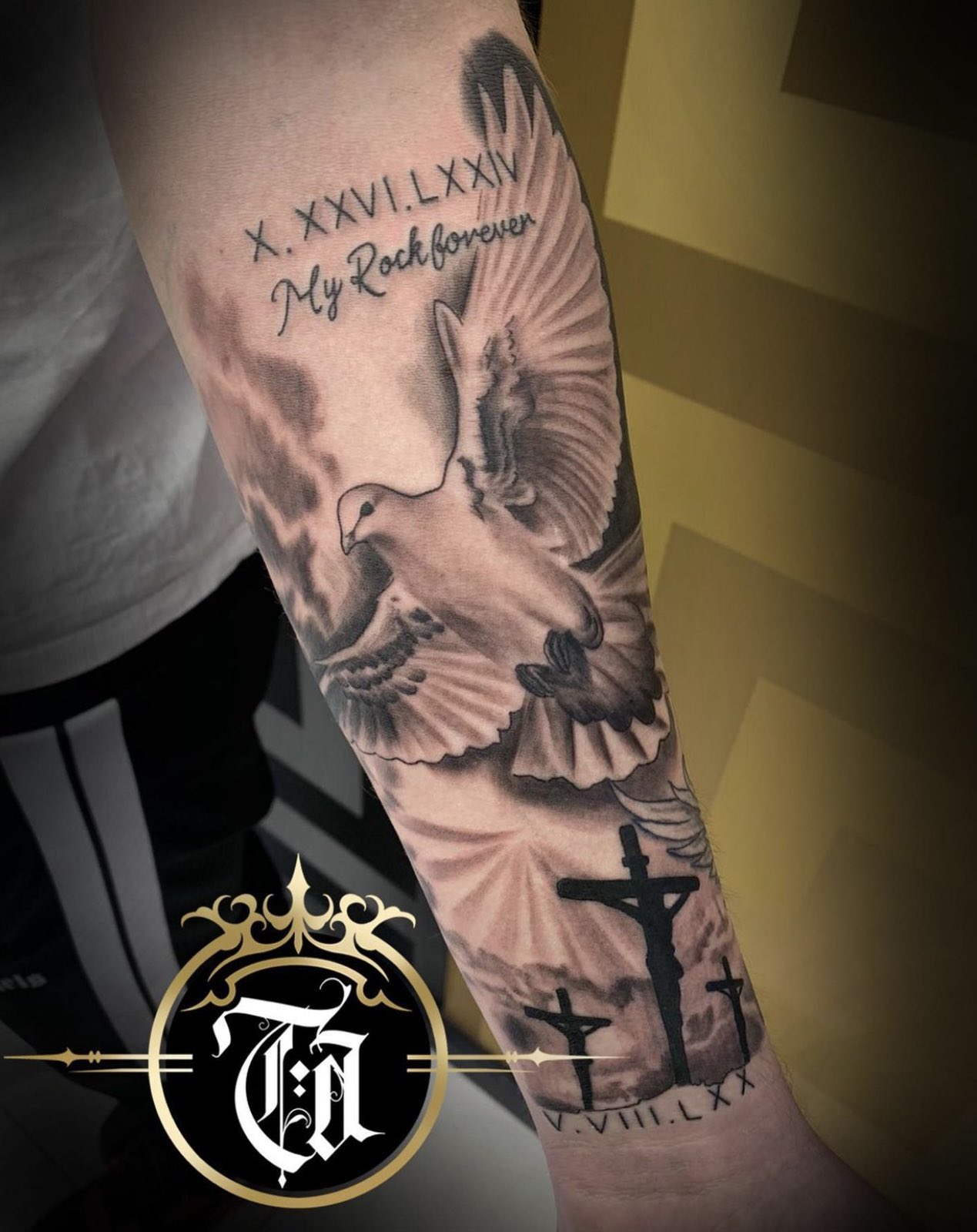 Dove And Cross Tattoo Designs