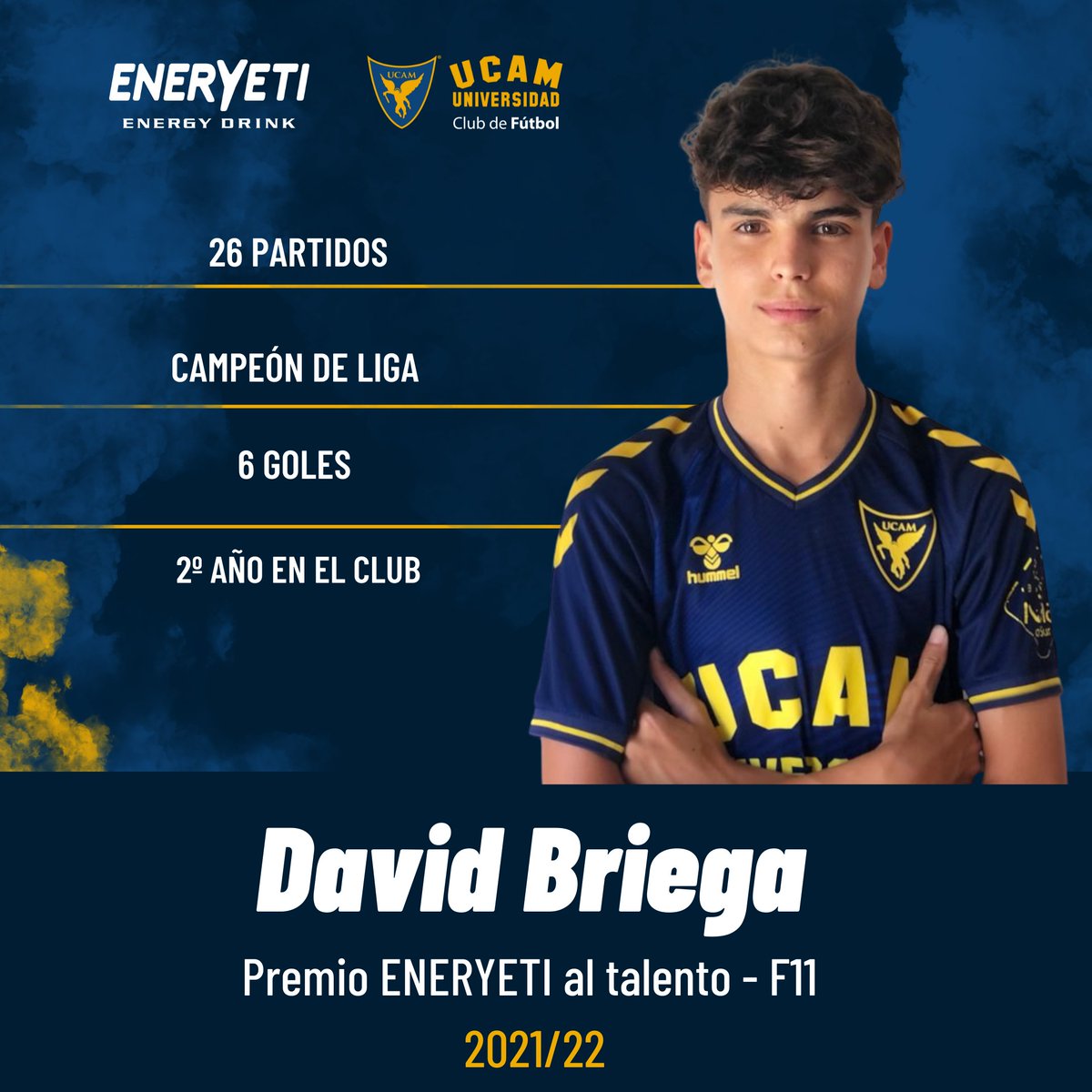 ⭐️ Ya tenemos ganador al 𝗣𝗿𝗲𝗺𝗶𝗼  
@Eneryeti_drink
 𝗮𝗹 𝗧𝗮𝗹𝗲𝗻𝘁𝗼 𝟮𝟬𝟮𝟭/𝟮𝟮 𝗙-𝟭𝟭 de la #CanteraUCAM 

🥁 El jugador más votado ha sido.... David Briega de nuestro Infantil A. 

¡Muchísimas felicidades! 👏🏻