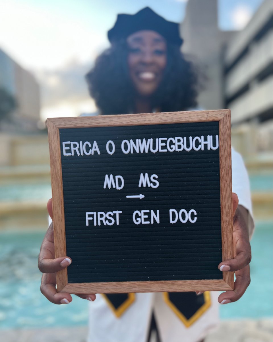 EricaO_MD's tweet photo. POV: When God’s promises for your life come to fruition.

The FIRST child. (Ada)
The FIRST to graduate college.
The FIRST to obtain a masters degree.
The FIRST doctor in my immediate &amp; extended family.

Allow me to reintroduce myself: 
Dr. Erica Ogechi Onwuegbuchu, M.D., M.S.✨ https://t.co/4R0PWi4psc