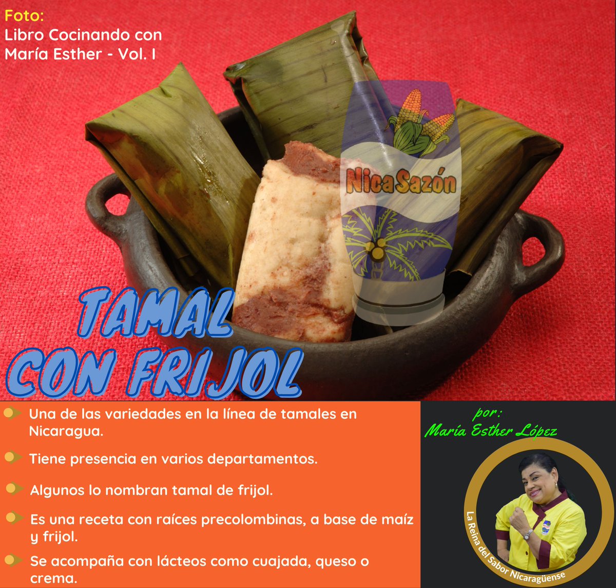 MariaEstherNica's tweet photo. NicaSazoneros conozcamos, consumamos y promovamos la gastronomía nicaragüense.
😋Tamal con frijol
#PolloRico https://t.co/Pdd4X2d6VL
