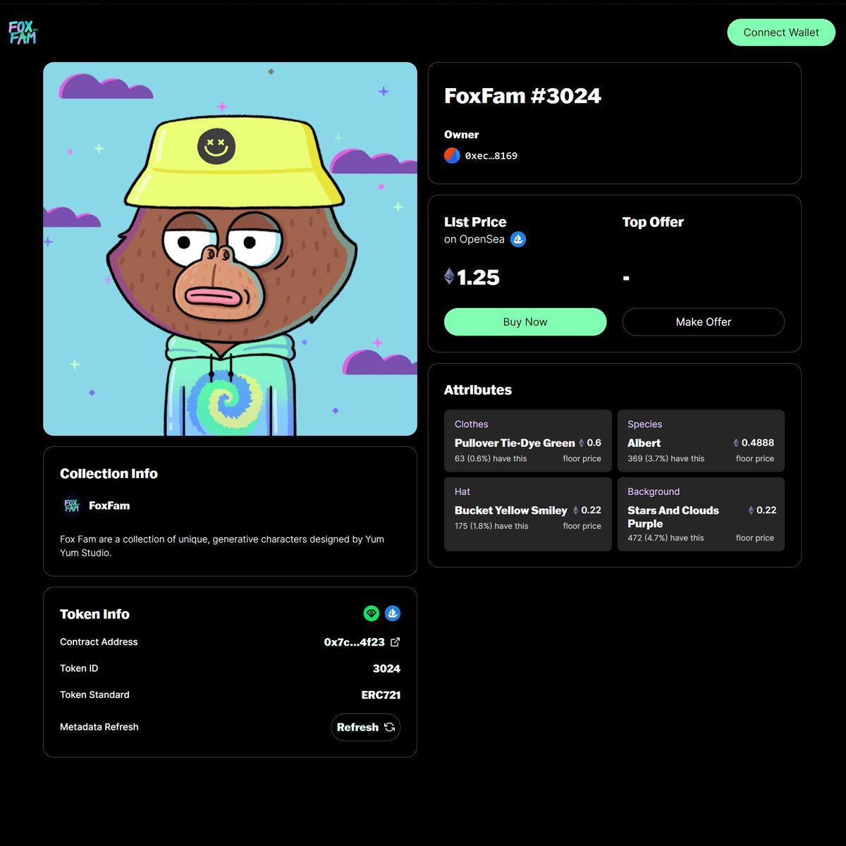 We are super happy to announce the integration of our new FoxFam marketplace especially for our community!

Pay 0% fees to marketplaces 😎 
Explore traits 👀 
Built in sweep function 🧹 
Aggregates OS and Looks Rare listings 🤝 

marketplace.foxfam.io