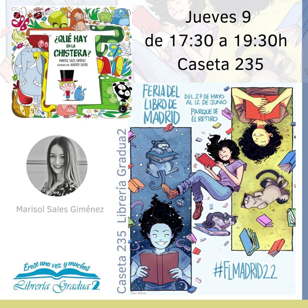 ¡¡NUEVA FIRMA!! 
Os comunico una firma que no estaba prevista. El jueves 9 estaré de nuevo firmando ¿QUÉ  HAY EN LA CHISTERA? en la <a href="/FLMadrid/">Feria del Libro de Madrid</a> en la caseta 235 de <a href="/LGradua2/">Libreria Gradua2</a> de 17:30 a 19:30.
<a href="/ed_llumdelluna/">Ediciones Llum de Lluna</a>
#cuentoinfantil #quehayenlachistera #feriadellibrodemadrid #literatura