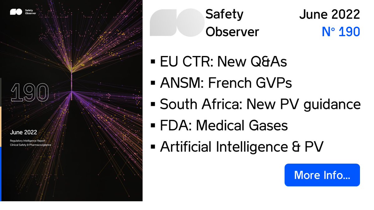 SafetyObserver's tweet image. New Q&amp;amp;As published on the New EU Clinical Trials Regulation.
Check out our latest #Pharmacovigilance Regulatory Intelligence Report !
Read the Highlights and sign up for alerts on our new website... bit.ly/3t4l5Pc