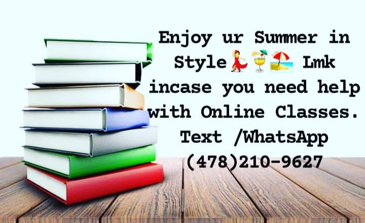 hope_assignment's tweet photo. Enjoy ur Summer in Style💃🍹🏖 Lmk incase you need help with Online Classes. Text /WhatsApp  (478)210-9627 https://t.co/vmg0GN91PB