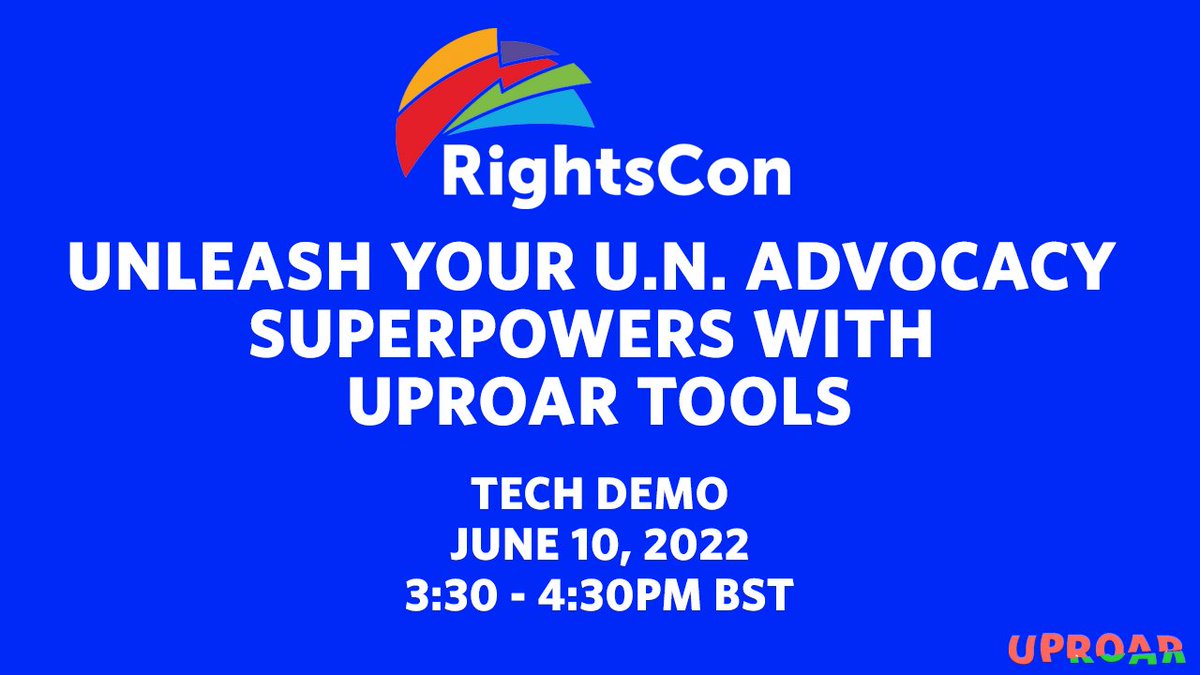uproar_fyi's tweet photo. 📣 The @rightscon Uproar Tools tech demo is on tomorrow!

Our speaker @HannahMachlin will be live for an AMA so make sure to tune in!

⏰ June 10
3:30-4:30 BST

🔗 https://t.co/ZeX6zVGnT7

#RightsCon https://t.co/esElUhA5Oh