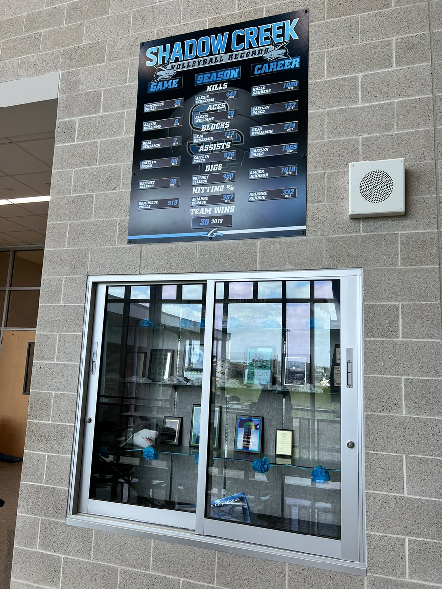 ShadowCreekVB's tweet photo. We got some new hardware!! 🤩Thanks @TheSignChamp for our snazzy new record board! https://t.co/62lizd7M2a