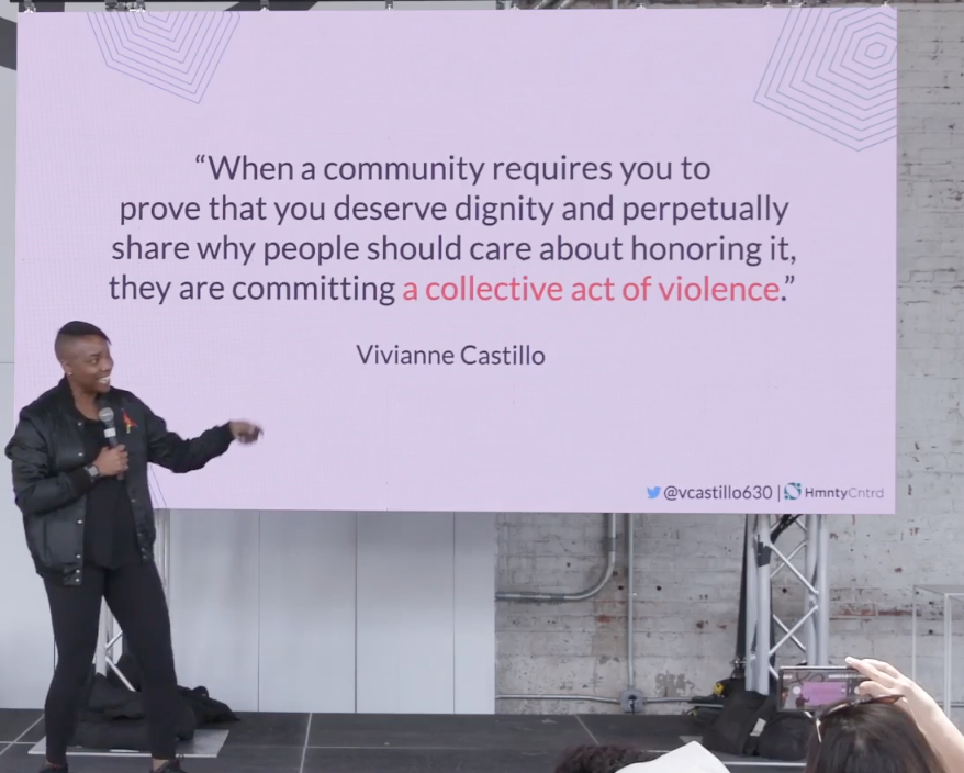 justinthrelkeld's tweet photo. this, right here, is why I respect and admire @vcastillo630 so much. She shares *so much* from painfully lived experiences, and it's made me a better person. And she's *honest* about the cost that has on her. #UXRConf https://t.co/Imv3lsLKwu