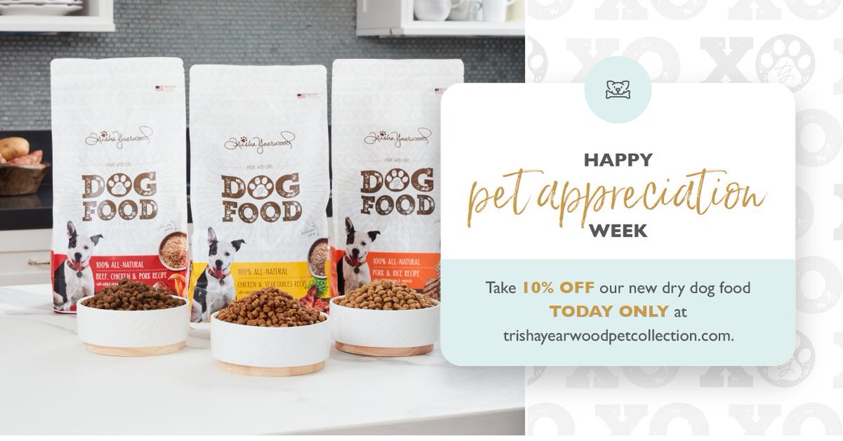 Take 10% off our newest dog food and treats in honor of Pet Appreciation Week at trishayearwoodpetcollection.com! We know your pups would appreciate it. 😉 #typetcollection #PetAppreciationWeek