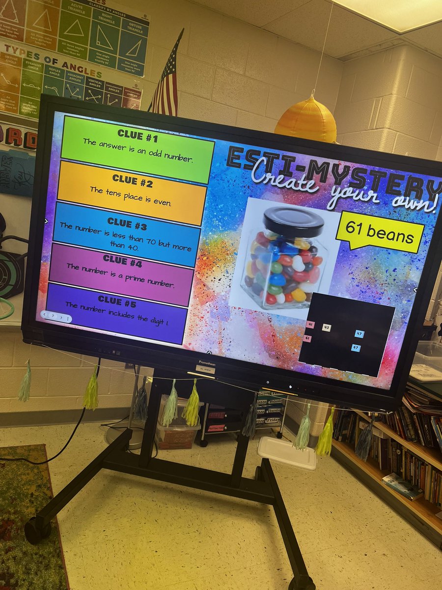 Fifth graders have been loving Esti-Mysteries all year long. Today they get to design their own! Best one will be used with my upcoming students next year! Thank you <a href="/JulieHoganLCPS/">Julie Hogan</a> for enhancing my NumberTalks this year! #5Cs @BallsBluffLCPS @LCPS_Math