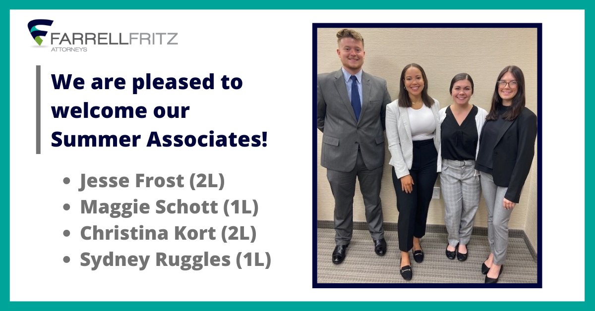 Yesterday, we welcomed four Summer Associates to the firm.

Pictured L to R: Jesse Frost, Maggie Schott, Christina Kort, Sydney Ruggles 

We look forward to working with them this summer!