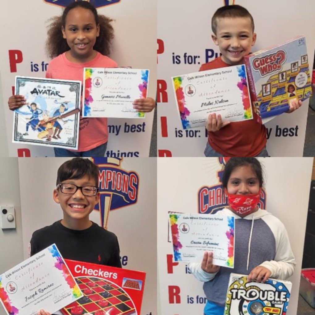 Congratulations to our Perfect Attendance STAR students for the YEAR! They were on time everyday and received a Perfect Attendance Certificate, a free build your own pizza from Papa Murphy’s &amp; a fun board game to play for the summer! 👏❤️ #CCISDProud
