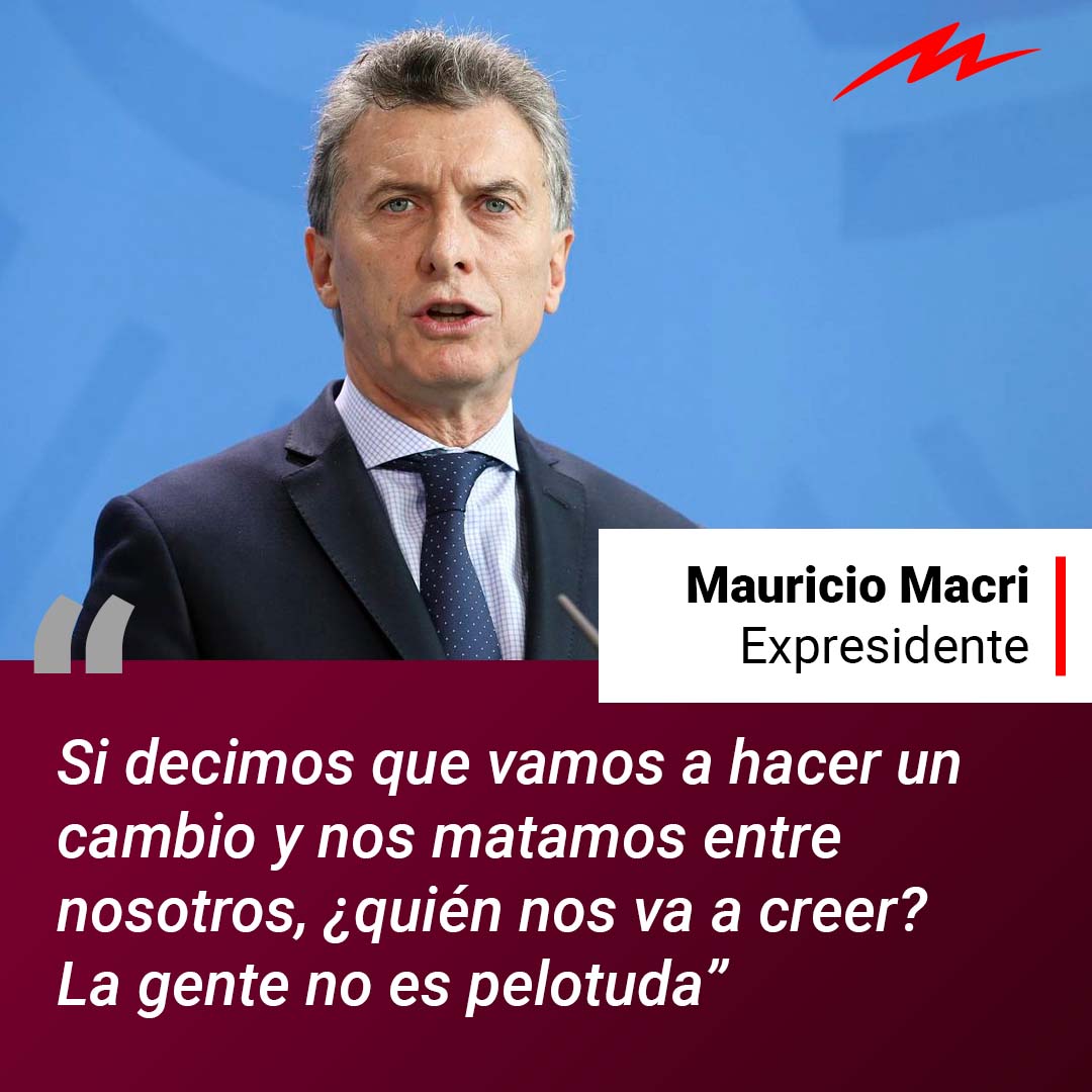 radiomitre's tweet photo. 📢 Mauricio Macri habló luego de los cruces que mantuvo con el presidente de la UCR, Gerardo Morales. "Si decimos que vamos a hacer un cambio en serio y en la previa nos matamos entre nosotros, ¿quién nos va a creer? La gente no es pelotuda", declaró el ex presidente. https://t.co/2v2DGfERkX