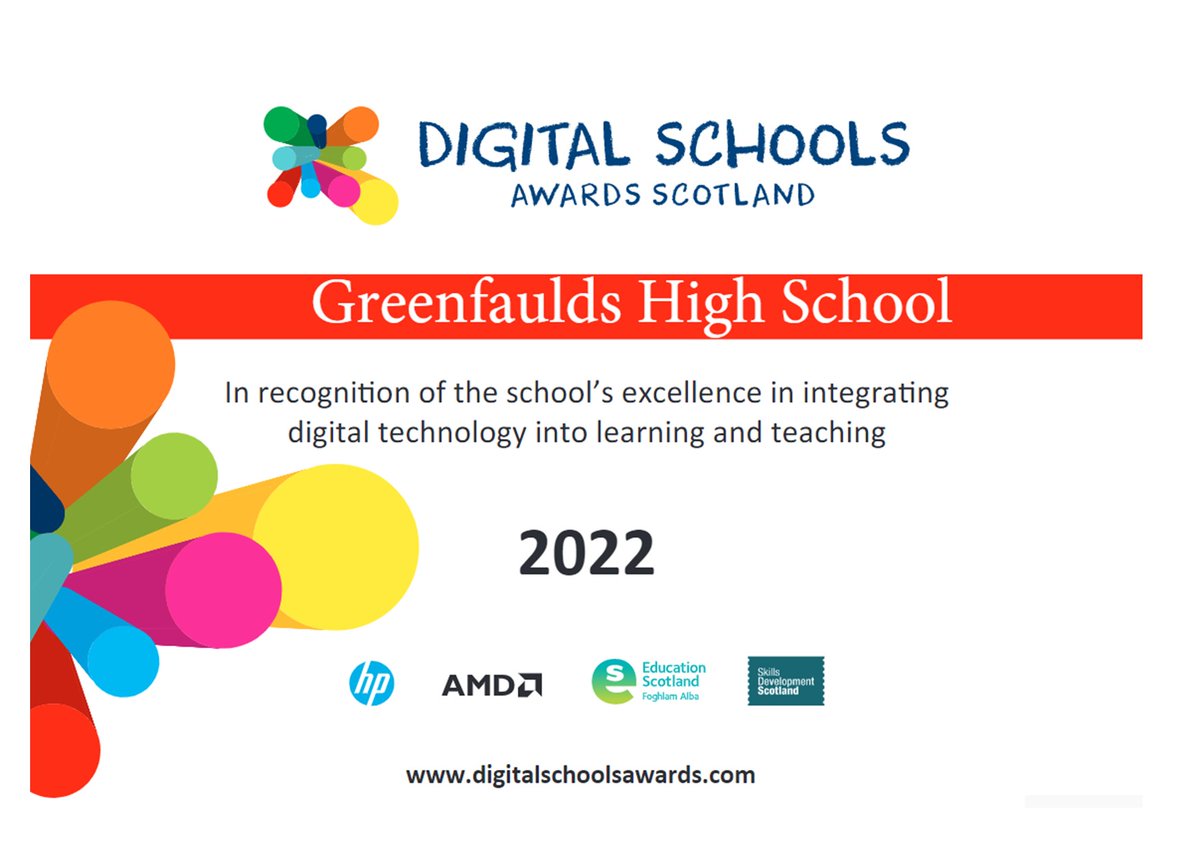 Congratulations to all our staff and pupils involved in gaining this prestigious award. We will share more info in due course #ghsstars⭐️