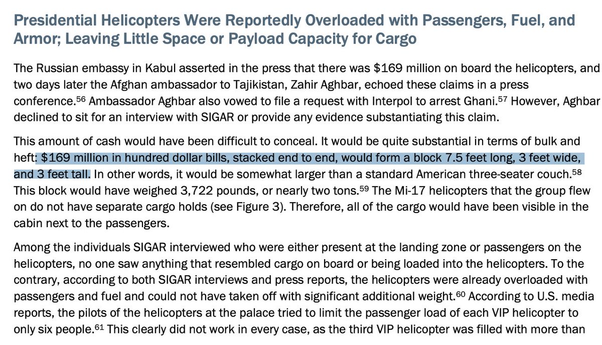 US inspector general report debunks the (frankly, ridiculous) claim that Afghan president Ashraf Ghani fled Kabul with millions in cash.
 
sigar.mil/pdf/evaluation…