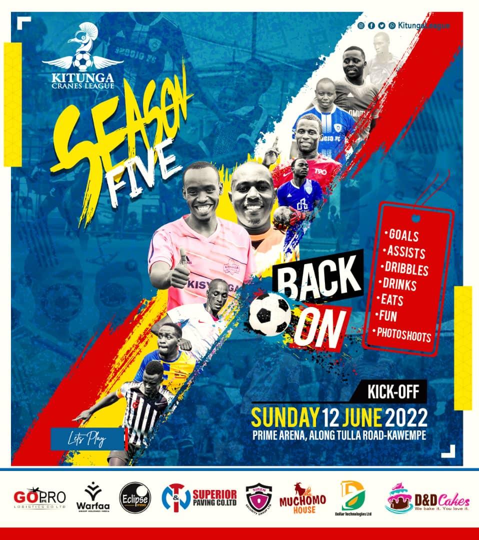 The best league in town is back.✅✅✅
Saving you all from the boring weekends.😅👊🏾

How ready are you?
What's Premier League when there is #KitungaLeague?
Well Well Well!!
This Sunday, we are live▶️
Our New Home.

Prime Arena, Tula Road, Kawempe.
Don't Miss😊