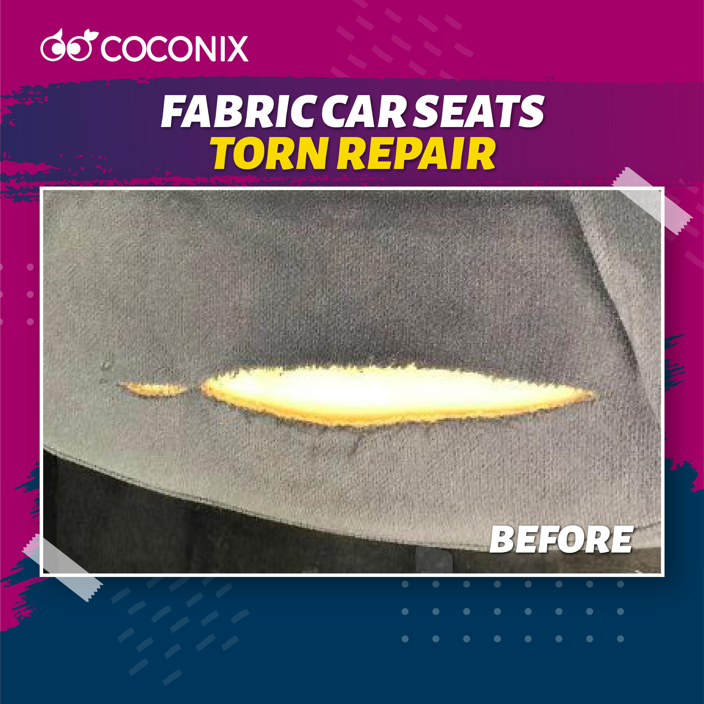 coconix on X: Coconix Fabric and Carpet Repair Kit is a no-sew and  easy-to-use repair kit for fabric tears and holes.   / X