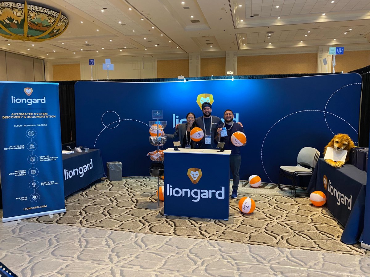 LiongardHQ's tweet photo. The Liongard team is having so much fun at #ITNSecure22 this week!
Come say hi to our team and learn how Liongard's automation can give your team broad visibility and deep insights across the technology stack, all in one place. https://t.co/pmoyox0ufF