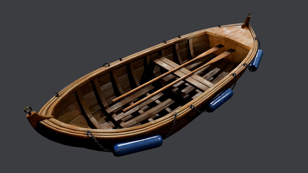 Paulygonn's tweet photo. Some #MarmosetToolbag renders of the boat prop that I have been working on for #TheWeekendProjects #TWPAnnualChallenge - calling this done. #gameart #blender3d #Substance3DPainter https://t.co/QT1taBUqcP