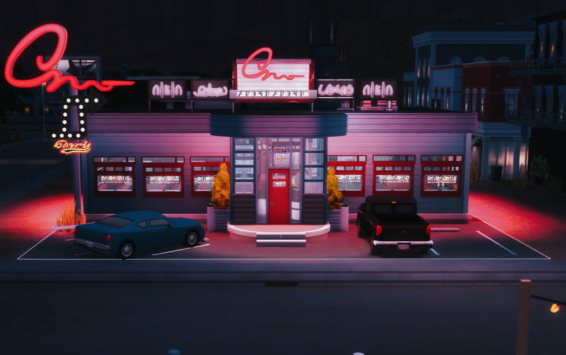 Serenaede94's tweet photo. Sul sul! Amantes de Riverdale y de los restaurantes de los 50s, os traigo este bar inspirado en el Pop's Chock'lit Shoppe de la serie, para que nuestros sims puedan disfrutar. Espero que os guste. Lo tenéis disponible en mi galeria. ID: Quirara #ShowUsYourBuilds #TheSims4 #TS4 https://t.co/RhCnBRUD02