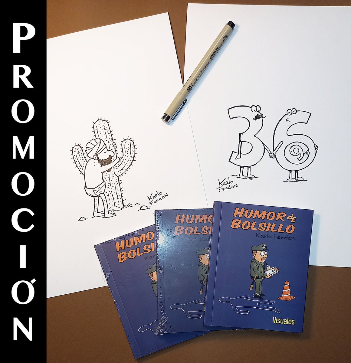 Karlo Ferdon (@karloferdon) on Twitter photo PROMO para regalar(se): Libro "Humor de Bolsillo" + un dibujo/viñeta original a elección (puedes ver las disponibles en instagram.com/karloferdon/ ) a $ 20.000 pesos + los costos de envío a domicilio. Para mayor info y reservas a humorarte@gmail.com Gracias Muchas! PROMO para regalar(se): Libro "Humor de Bolsillo" + un dibujo/viñeta original a elección (puedes ver las disponibles en instagram.com/karloferdon/ ) a $ 20.000 pesos + los costos de envío a domicilio. Para mayor info y reservas a humorarte@gmail.com Gracias Muchas!